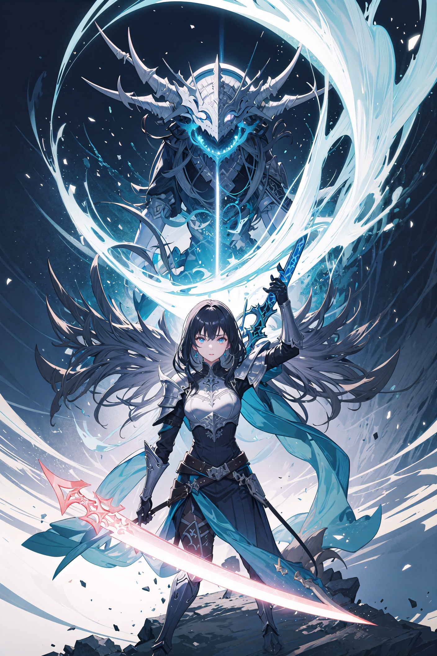 15989-934165700-fantasy, epic, movie poster-style illustration, a girl standing in armor, with a dynamic and magical background, featuring promi.png